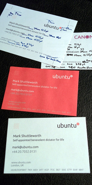Ubuntu business cards by Nathan Haines